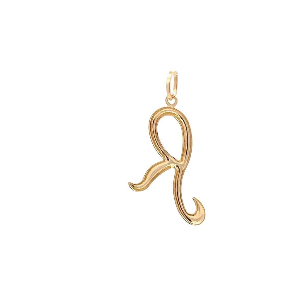 18K Gold Pendant Letter Initial R - Picture 6 of 9